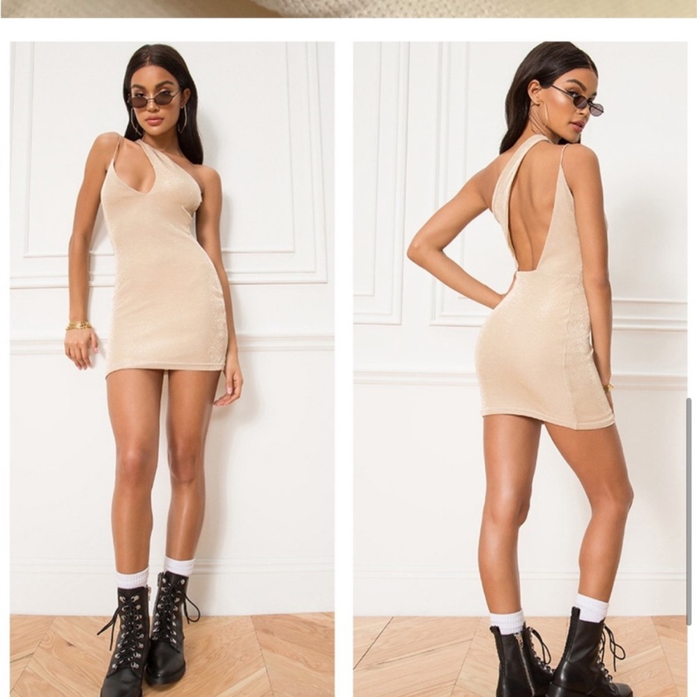 Superdown Revolve Farina Cut Out Dress in Gold